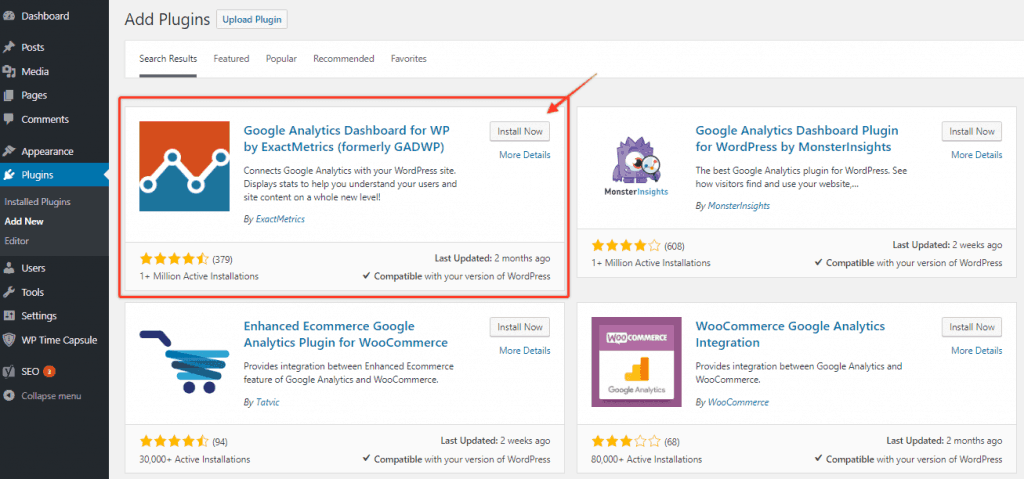 cài plugin Google Analytics