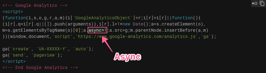 Mã google analytics async