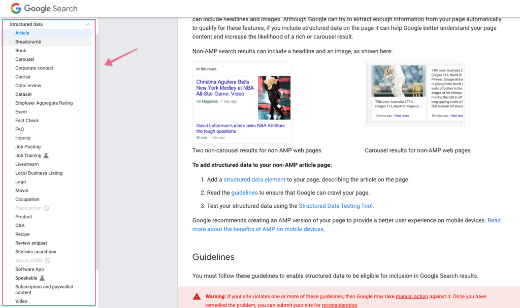 Google Schema Library