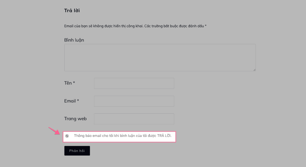 Cai Dat Tu Dong Thong Bao Khi Binh Luan Duoc Tra Loi