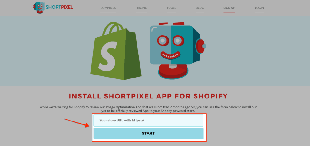 Shortpixel Installation Shopify